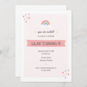 レインボーバースデーパーティー 招待状 (正面/裏面)