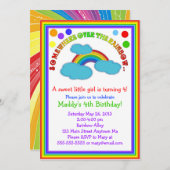 レインボーバースデーパーティ招待状 招待状 (正面/裏面)