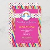 レインボーバースデーパーティ招待状 招待状 (正面/裏面)