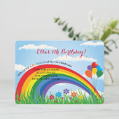 レインボーバースデーパーティ招待状 招待状 (スタンド正面)