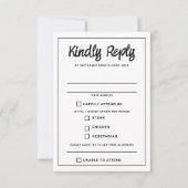 レインボーバースト食品の選択肢RSVPカード 出欠カード (正面)