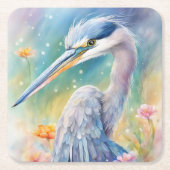 レインボーバーズブルーヘロン2 スクエアペーパーコースター (正面)