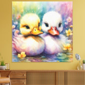 レインボーバードアヒル2 キャンバスプリント (インサイチュ (リビング))