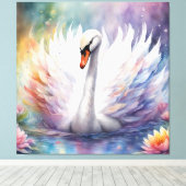 レインボーバードズスワン1 キャンバスプリント (インサイチュ (ウッドフロア))