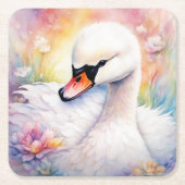 レインボーバードズスワン3 スクエアペーパーコースター (正面)