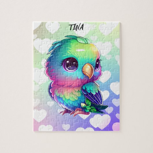 レインボーバード及びハート ジグソーパズル (縦)