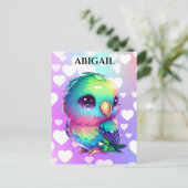 レインボーバード&ハートアポップ・アートのート ポストカード (スタンド正面)