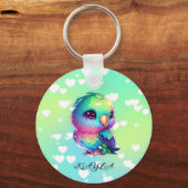 レインボーバード&ハートキーチェーン キーホルダー (正面)