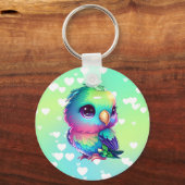 レインボーバード&ハートキーチェーン キーホルダー (正面)