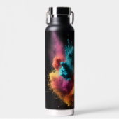 レインボーパウダーブラストオンブラック ウォーターボトル (正面)