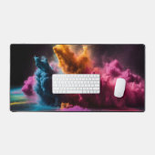 レインボーパウダーブラストオンブラック デスクマット (キーボード&マウス)
