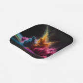 レインボーパウダーブラストオンブラック ペーパープレート (傾斜あり)