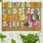 レインボーパスタパターン キッチンタオル (折り畳み)