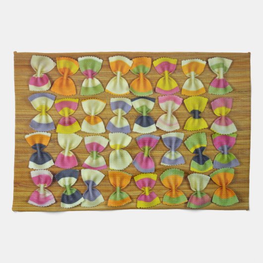 レインボーパスタパターン キッチンタオル (横)