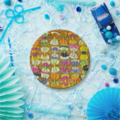 レインボーパスタパターン ペーパープレート (パーティー)