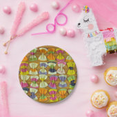 レインボーパスタパターン ペーパープレート (パーティー)