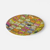 レインボーパスタパターン ペーパープレート (アングル)