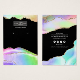 レインボーパステルアゲートイヤリングディスプレイ