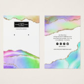 レインボーパステルアゲートイヤリングディスプレイ (正面&裏面)