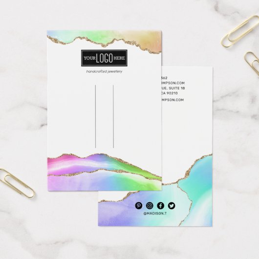 レインボーパステルアゲートヘアクリップディスプレイ (オフィス)