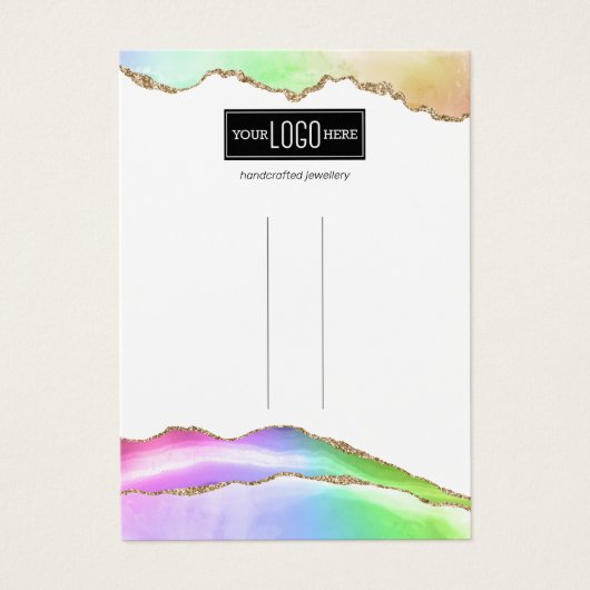 レインボーパステルアゲートヘアクリップディスプレイ (正面)