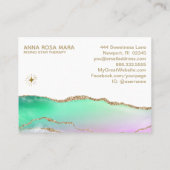 *~*レインボーパステルアゲート金ゴールドグリッター静脈スター 名刺 (裏面)