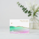 *~*レインボーパステルアゲート金ゴールドグリッター静脈スター 名刺 (スタンド正面)