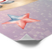 レインボーパステルアニマルズ4th誕生日パーティーへようこそ ポスター (角)