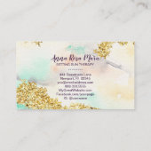 *~*レインボーパステルウォーターカラーウォッシュ金ゴールドグリッター 名刺 (裏面)