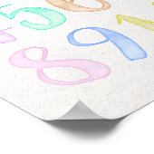 レインボーパステルウォーターカラーナンバーキッズエデュケーション ポスター (角)