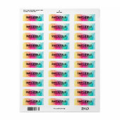 レインボーパステルウォーター絵画カラー差出人住所 ラベル (フルシート)