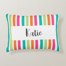 レインボーパステルカラーのレトロな垂直ストライプ色 アクセントクッション