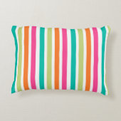 レインボーパステルカラーのレトロな垂直ストライプ色 アクセントクッション (裏面)