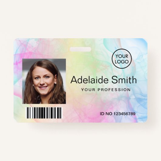 レインボーパステルカラーインク バッジ (正面)