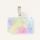 レインボーパステルカラーインク バッジ (裏面クリップ)