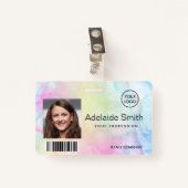 レインボーパステルカラーインク バッジ (正面クリップ)