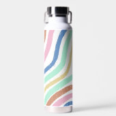 レインボーパステルカラーウェーブブラシストローク ウォーターボトル (正面)