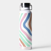 レインボーパステルカラーウェーブブラシストローク ウォーターボトル (背面)