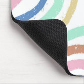 レインボーパステルカラーウェーブブラシストローク マウスパッド (コーナー)