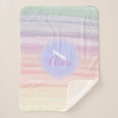 レインボーパステルカラーウォーターカラーブラシストローク シェルパブランケット (正面)