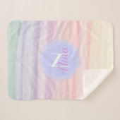 レインボーパステルカラーウォーターカラーブラシストローク シェルパブランケット (正面(横))