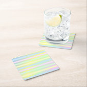 レインボーパステルカラーコースター スクエアペーパーコースター (インサイチュ)