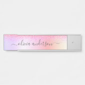 レインボーパステルガーリーグリッターメタルモノグラム名 サインプレート (正面)