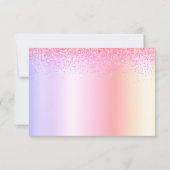 レインボーパステルガーリーグリッターメタルモノグラム名 サンキューカード (裏面)