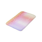 レインボーパステルガーリーグリッターメタルモノグラム名 バスマット (アングル)