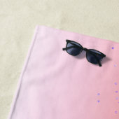 レインボーパステルガーリーグリッターメタルモノグラム名 ビーチタオル (インサイチュ)