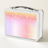 レインボーパステルガーリーグリッターメタルモノグラム名 メタルランチボックス (裏面)