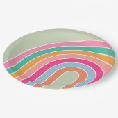 レインボーパステルグリーン ペーパープレート (アングル)