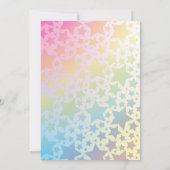 レインボーパステルスターズキッズ1st誕生日パーティーピンク 招待状 (裏面)