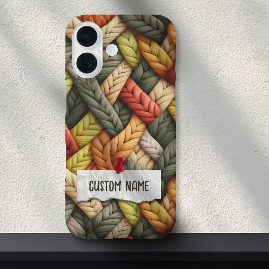 レインボーパステルチュンキーニットグラニー名前をカスタムする Case-Mate iPhoneケース